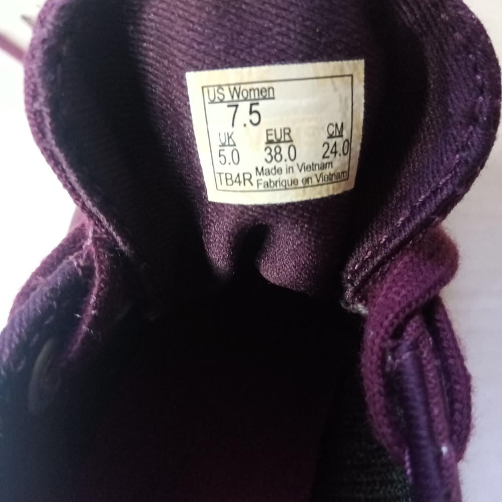 Vans Womens Monochrome Wine Canvas Lace-Up Sneakers Size 7.5 - Picture 6 of 9